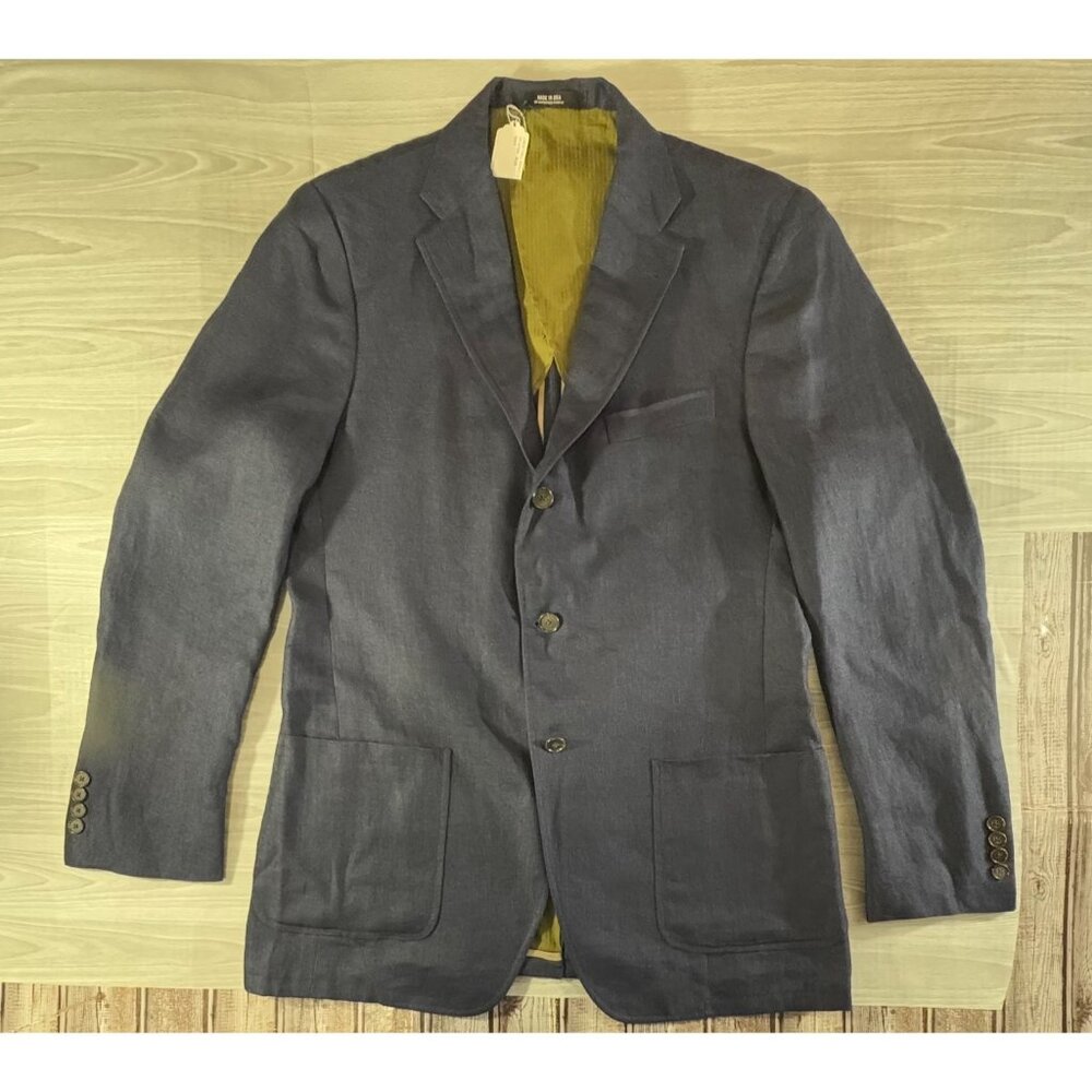 Todd Snyder Subalpino Twill Linen sutton fit Blazer Jacket Size 40 R color Navy